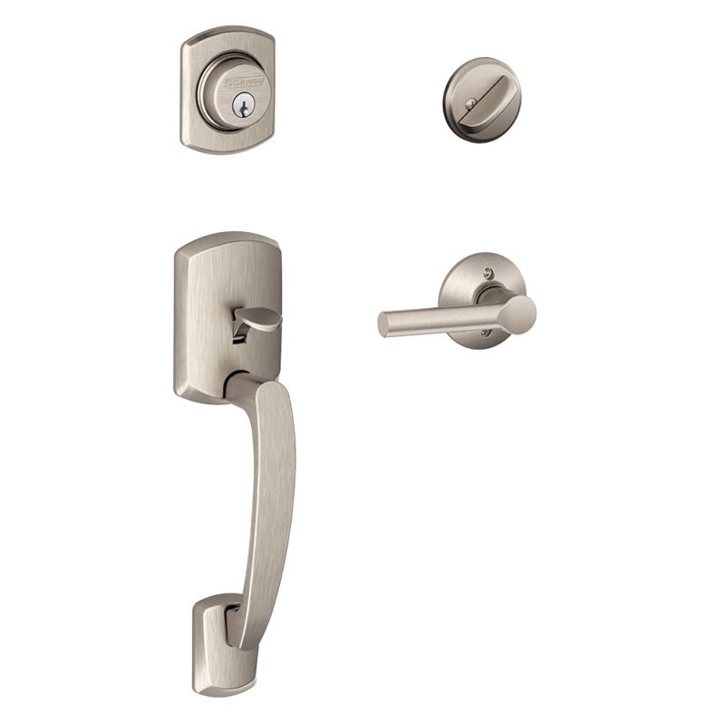Schlage Greenwich Front Entry Handleset with Broadway Lever