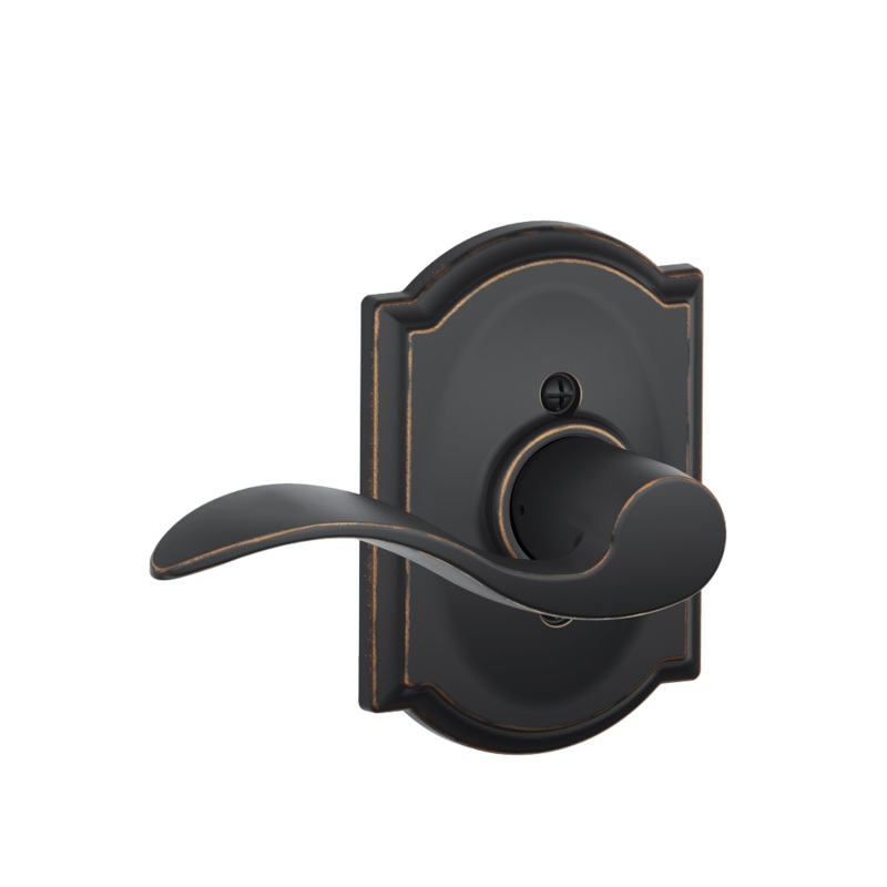Schlage Accent Dummy Lever with Camelot Decorative Trim