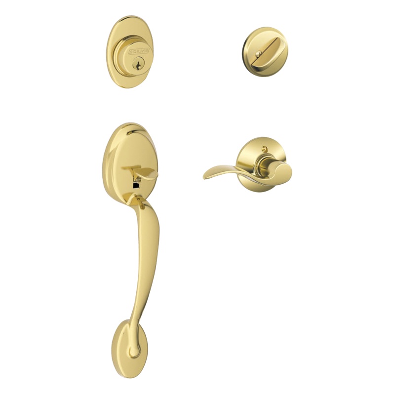 Schlage Plymouth Front Entry Handleset with Accent Lever