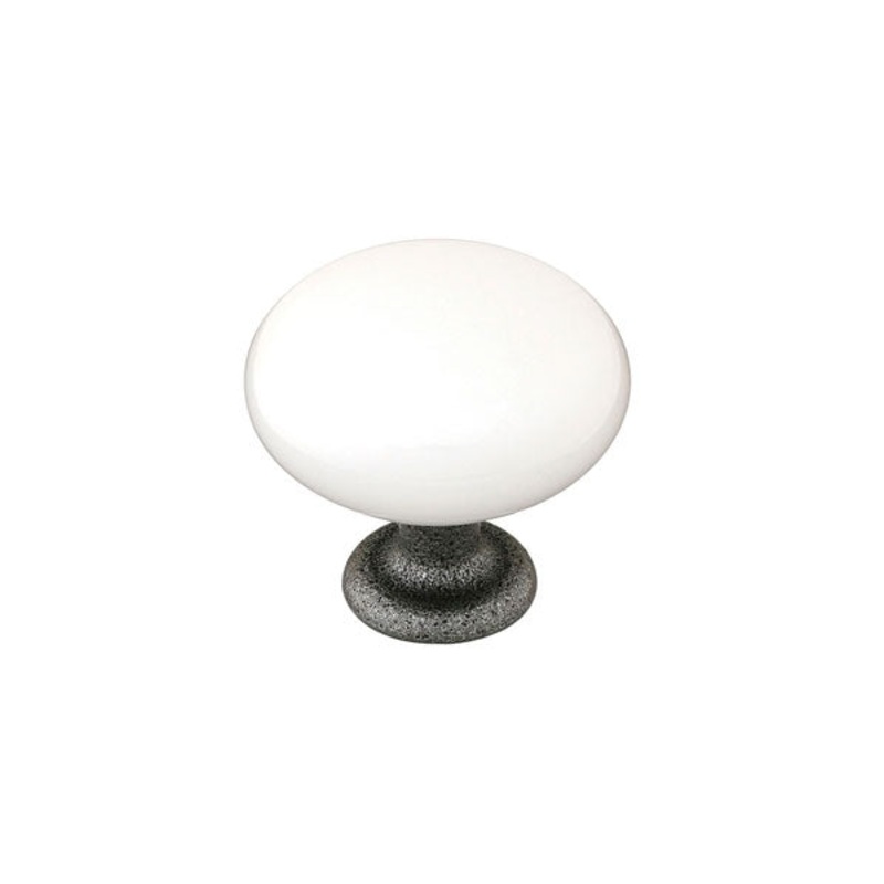 Emtek Madison Knob with Wrought Steel Stem – Ivory