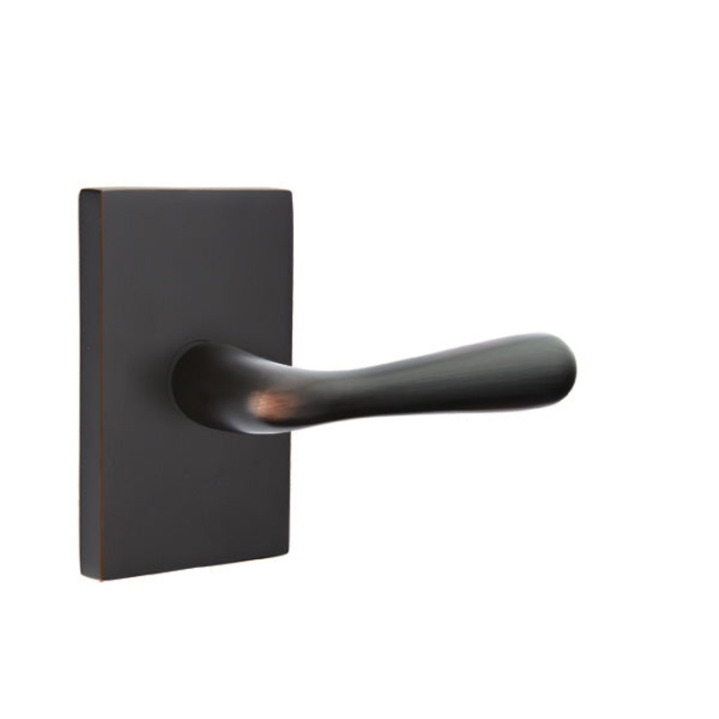 Emtek Basel Lever with Modern Rectangular Rosette