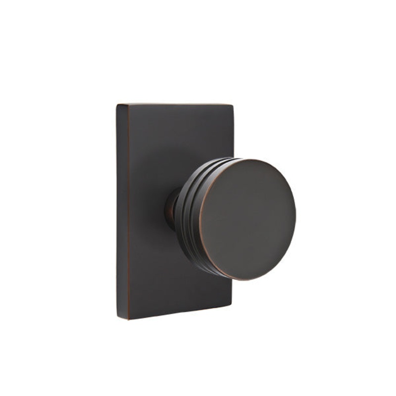 Emtek Bern Knob with Modern Rectangular Rosette