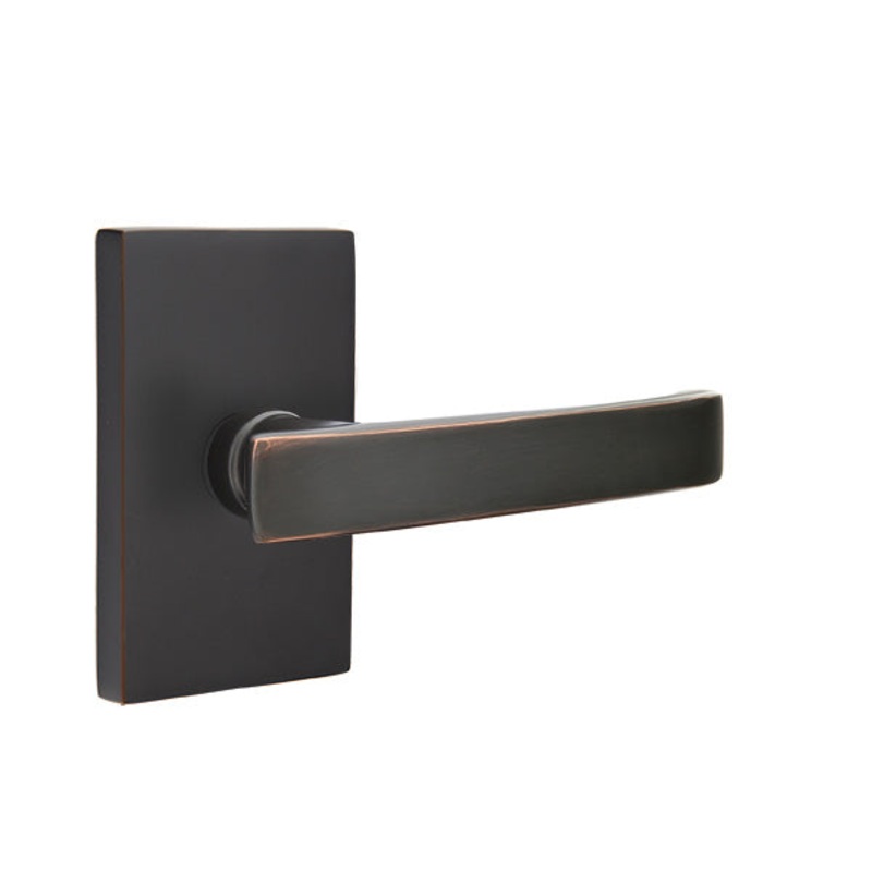 Emtek Geneva Lever with Modern Rectangular Rosette
