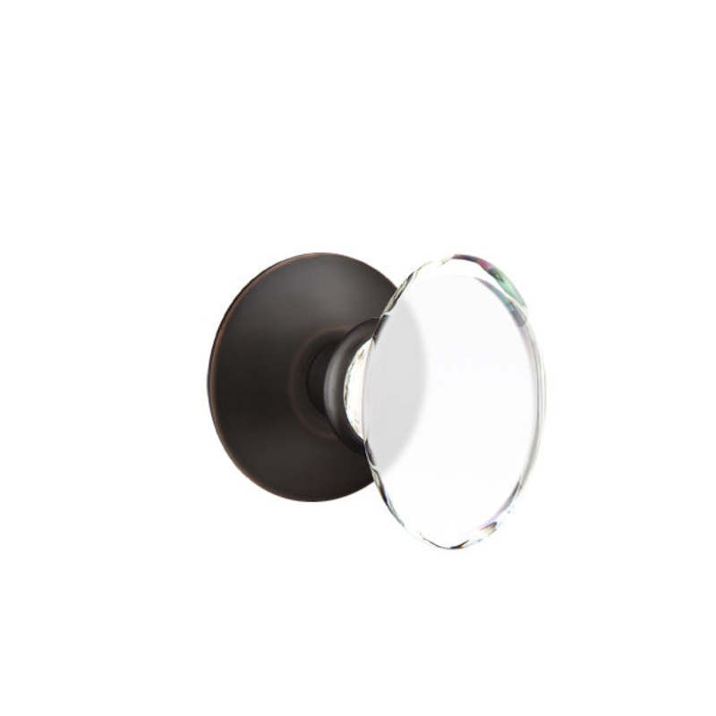 Emtek Hampton Crystal Knob with Modern Rosette