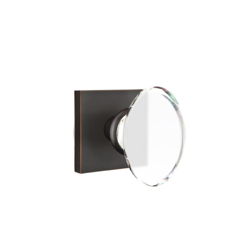 Emtek Hampton Crystal Knob with Square Rosette