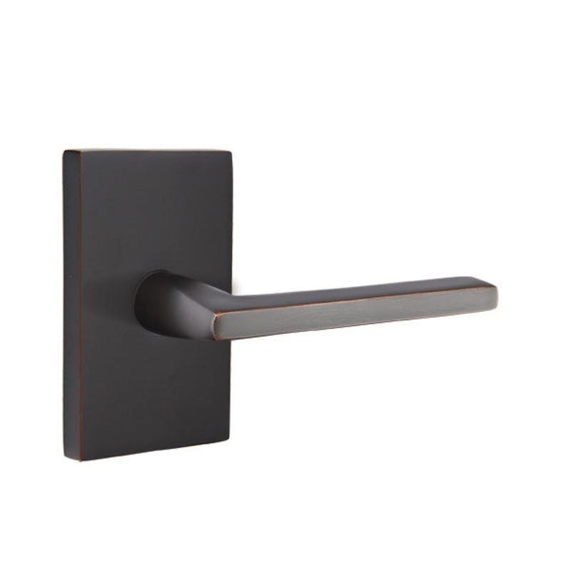 Emtek Helios Lever with Modern Rectangular Rosette