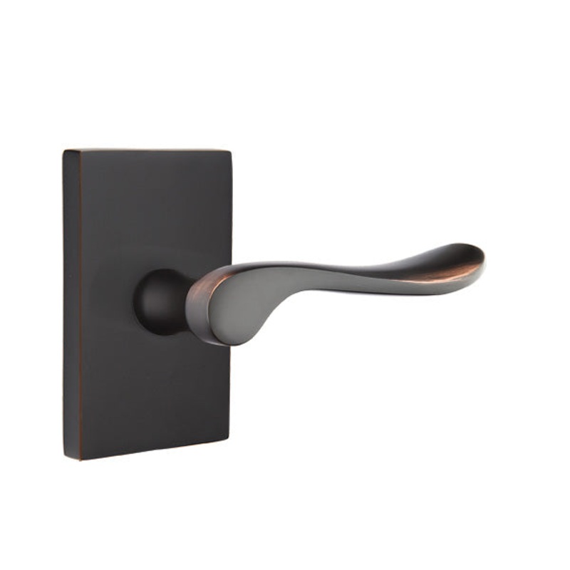 Emtek Luzern Lever with Modern Rectangular Rosette