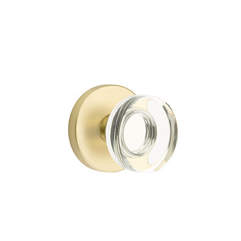 Emtek Modern Disc Crystal Knob with Disk Rosette