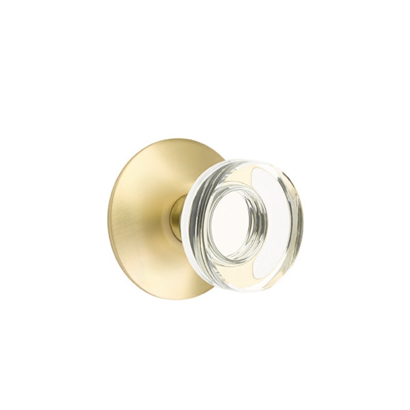 Emtek Modern Disc Crystal Knob with Modern Rosette