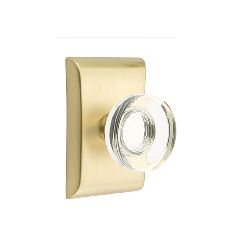 Emtek Modern Disc Crystal Knob with Neos Rosette