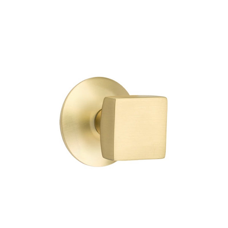 Emtek Square Knob with Modern Rosette