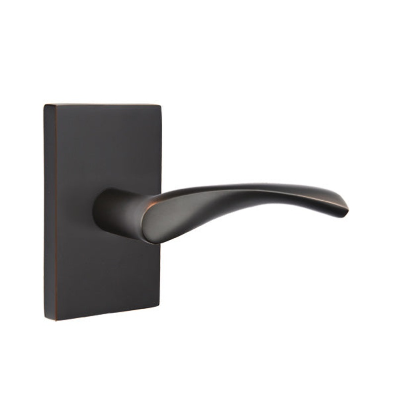 Emtek Triton Lever with Modern Rectangular Rosette