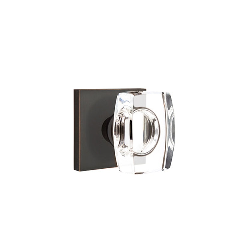 Emtek Windsor Crystal Knob with Square Rosette