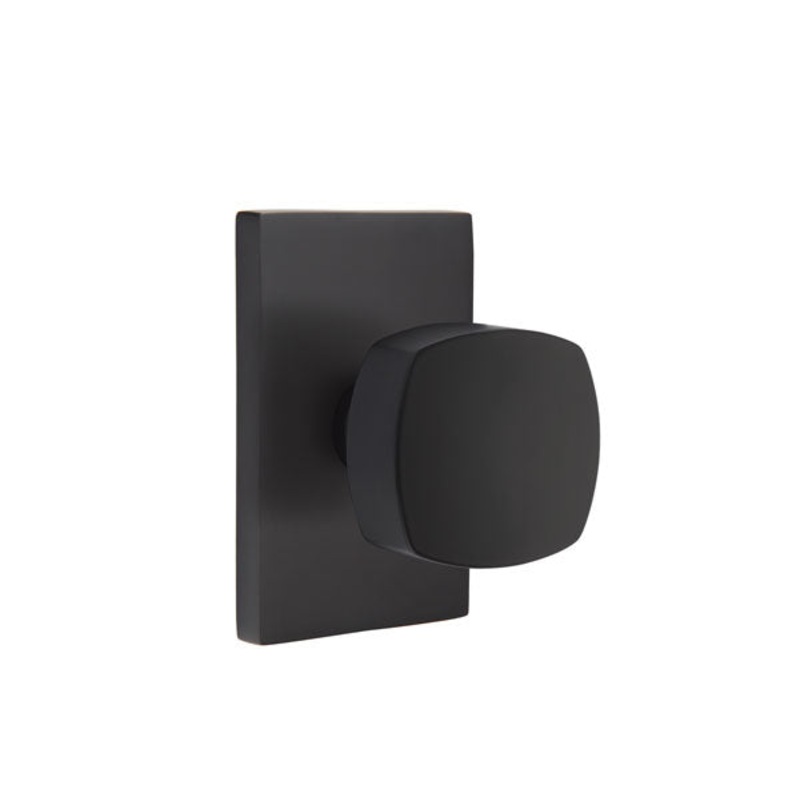 Emtek Freestone Knob with Modern Rectangular Rosette