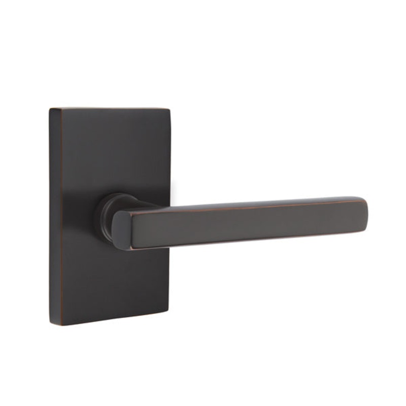 Emtek Freestone Lever with Modern Rectangular Rosette