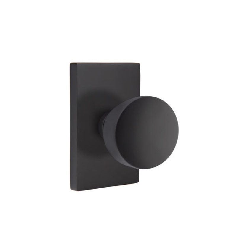 Emtek Laurent Knob with Modern Rectangular Rosette