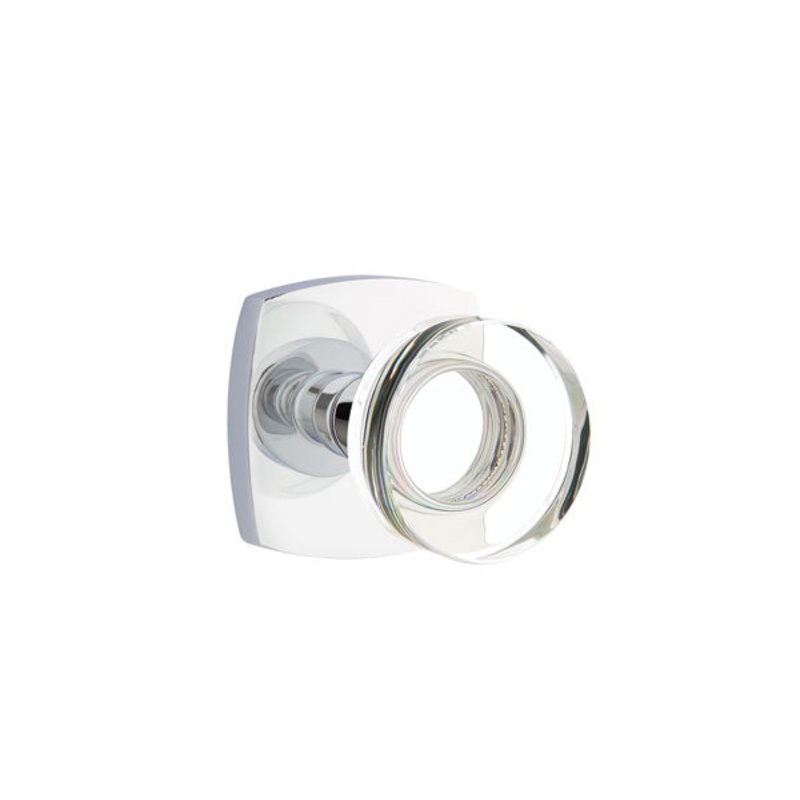 Emtek Modern Disc Crystal Knob with Urban Modern Rosette