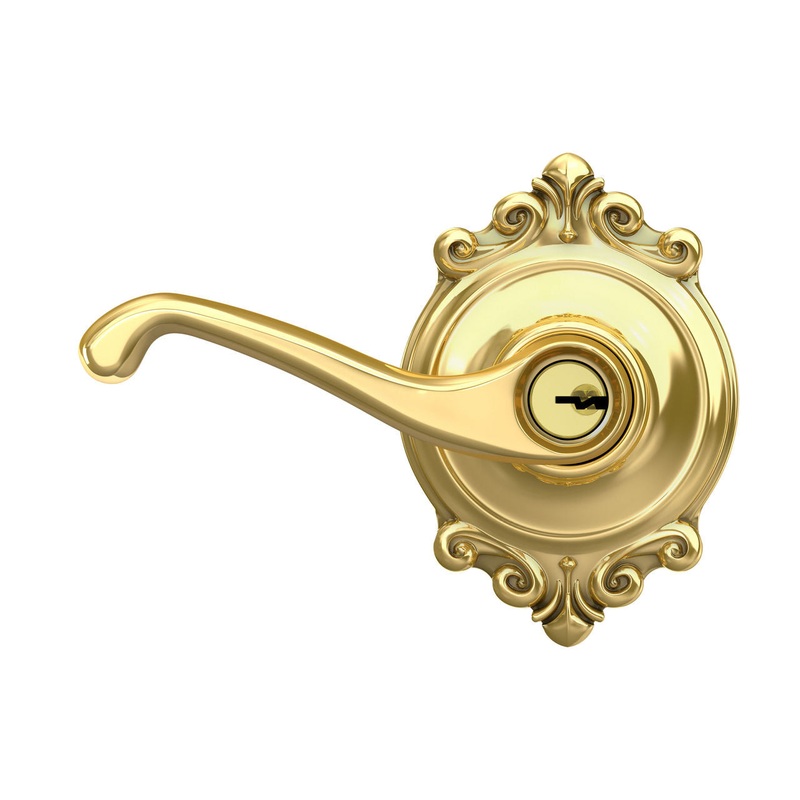 Schlage Flair Lever Keyed Entry Lock Brookshire Trim