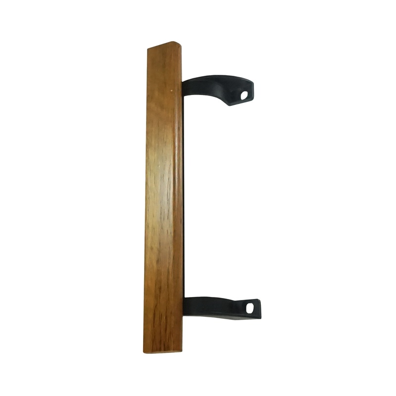 WRS Wooden Patio Door Handle with Solid One Piece Bracket – Black