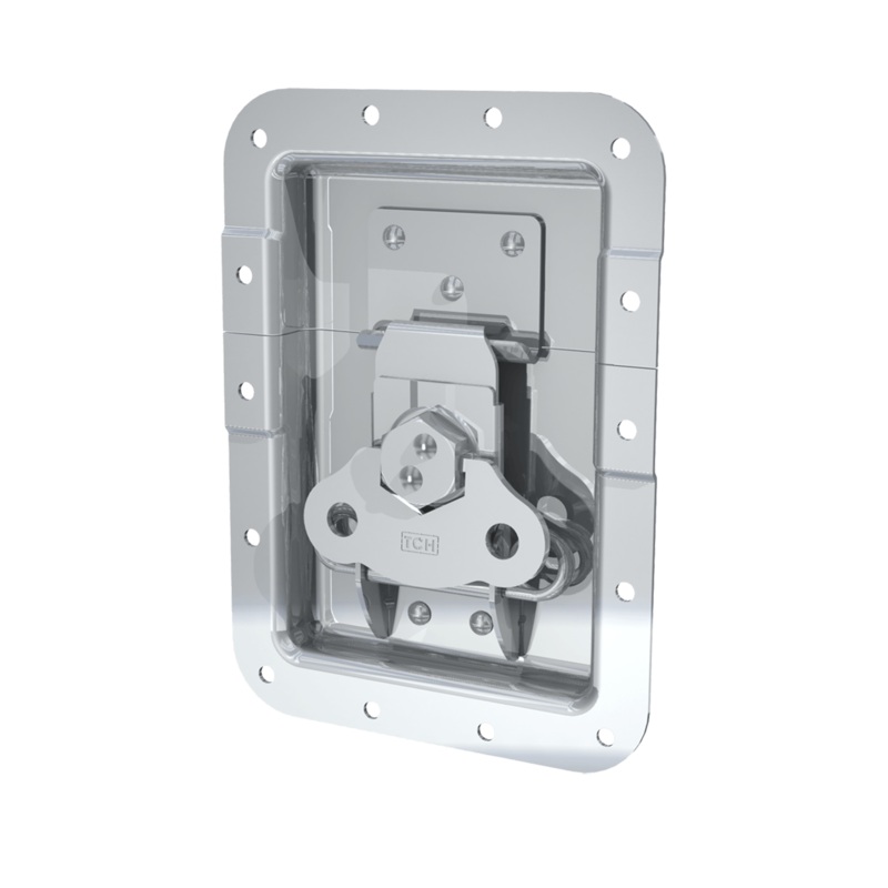 Large Recessed Low Mount Twist Catch with 1 Offset and Kick-out Spring