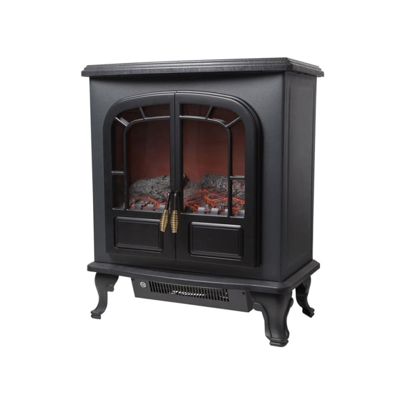 Wingham Electric Fire Heater 2 Door Black WL46019