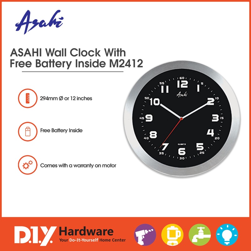 Asahi by DIY Hardware Wall Clock 12 M2412 Bas
