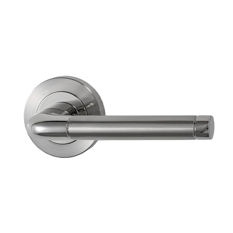 Basta Kelsi On Rose Bathroom Door Handle Set Satin Nickel
