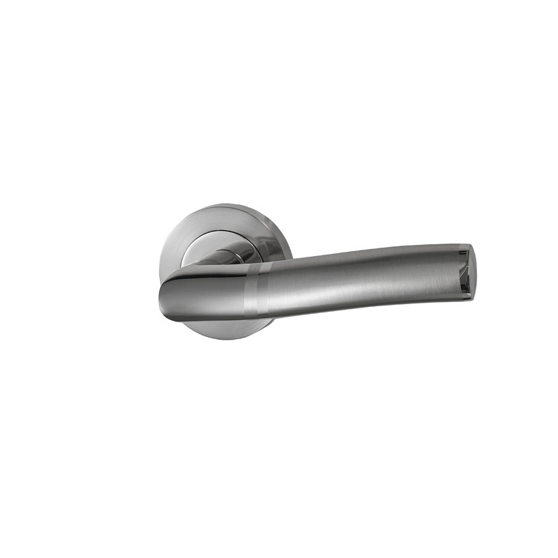 Basta Roxton On Rose Door Handle Satin Nickel