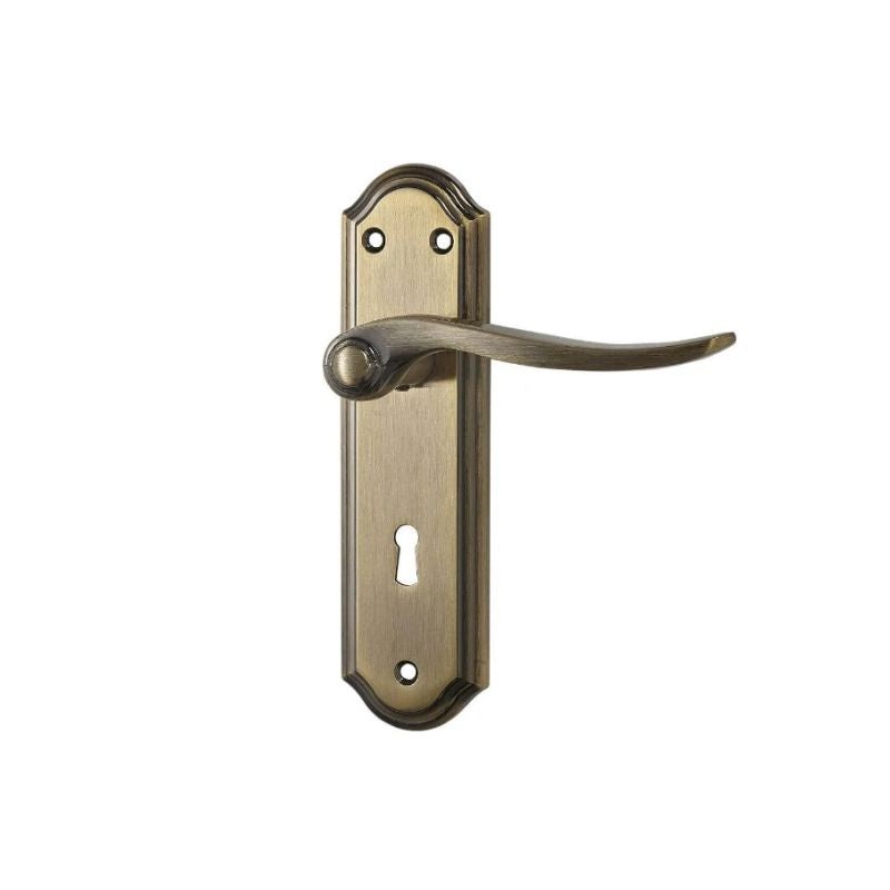 Belair Lever on Plate Privacy Door Handle Antique Bronze