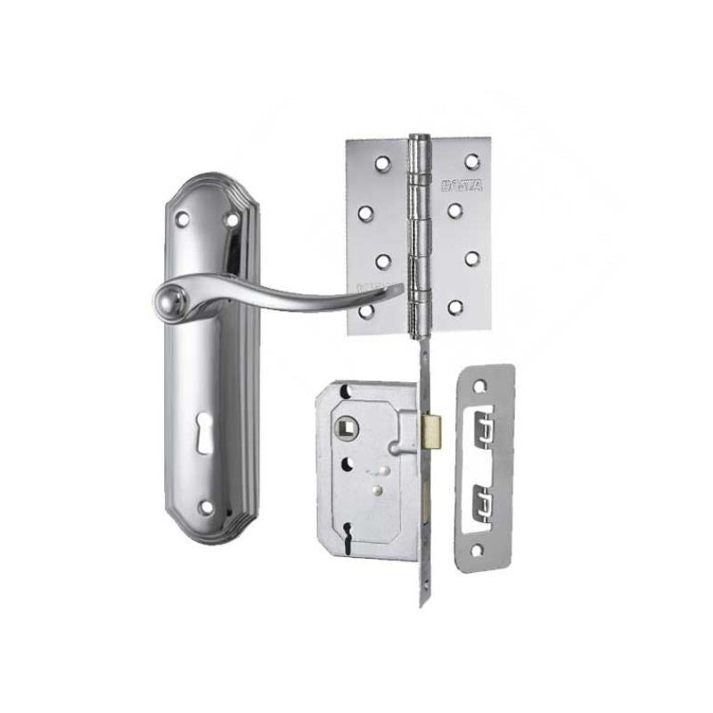 Belair Lever on Plate Privacy Door Set Chrome