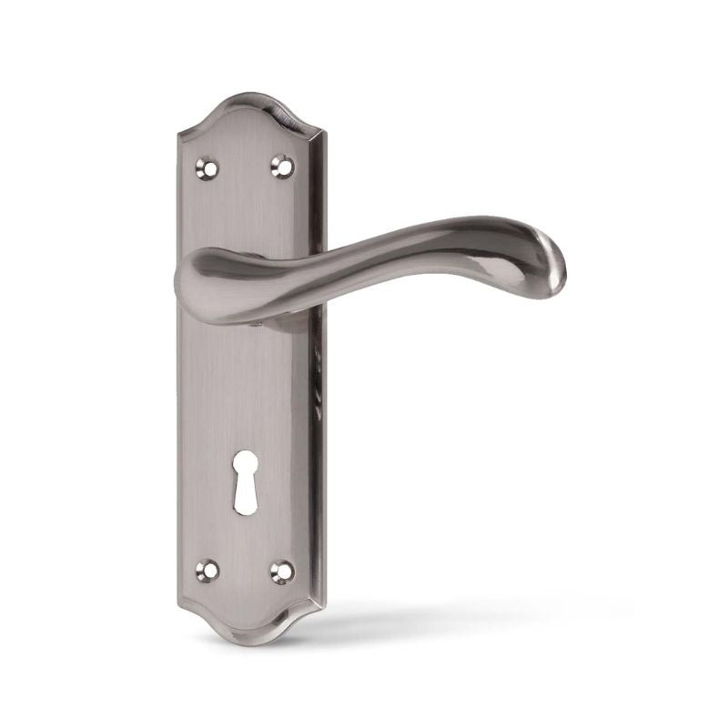 Pair of Yeats Lever on Plate Door Handles Matt Nickel