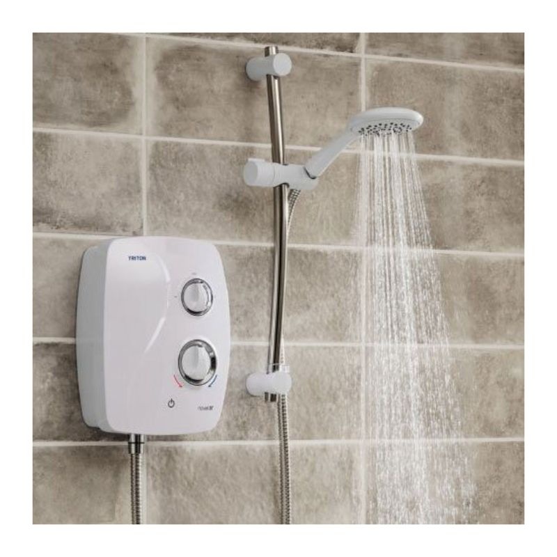 Triton Novel SR Thermostatic Power Shower (White)
