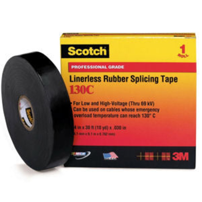 Scotch Linerless Rubber Splicing Tape 130C, 1 in x 30 ft