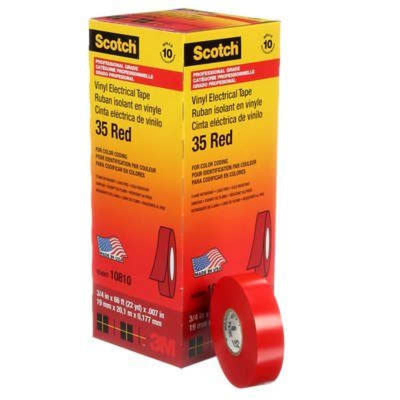 Scotch 35 Vinyl Electrical Tape Red 19 mm x 20 M