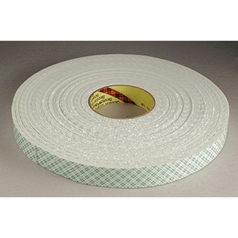 Scotch 4008 White Double Coated Foam Tape 1 x 1/8 thick x 36 yards on a 3 core