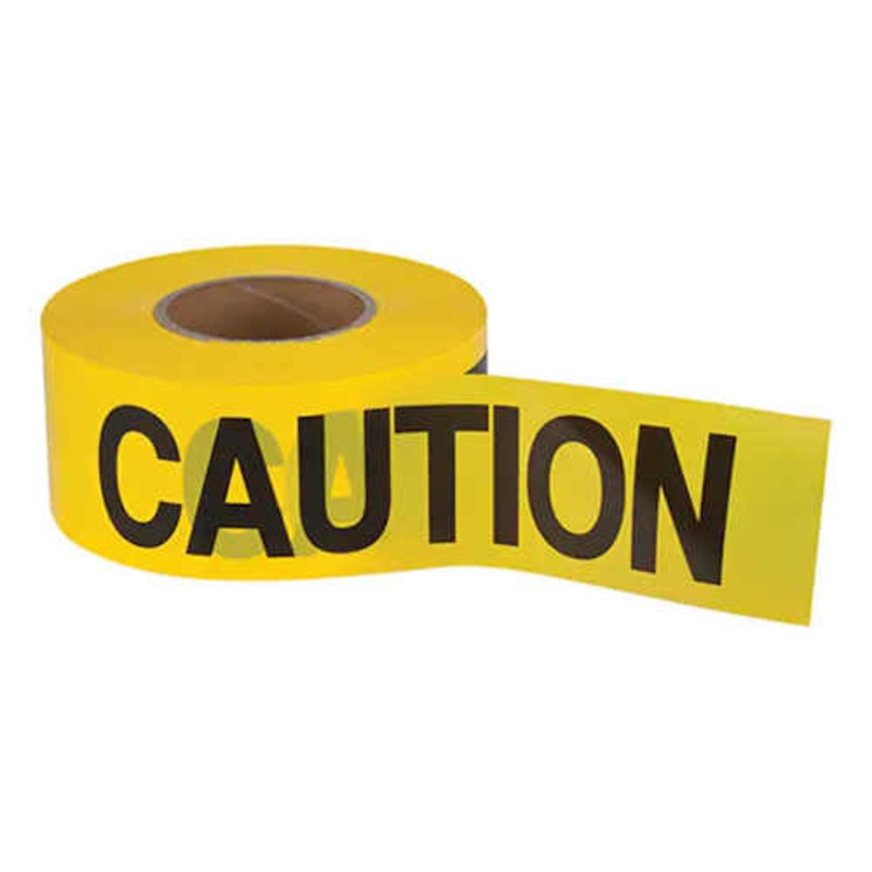 3m Scotch Barricade Tape 301 Yellow, Caution, 3 in x 300 ft