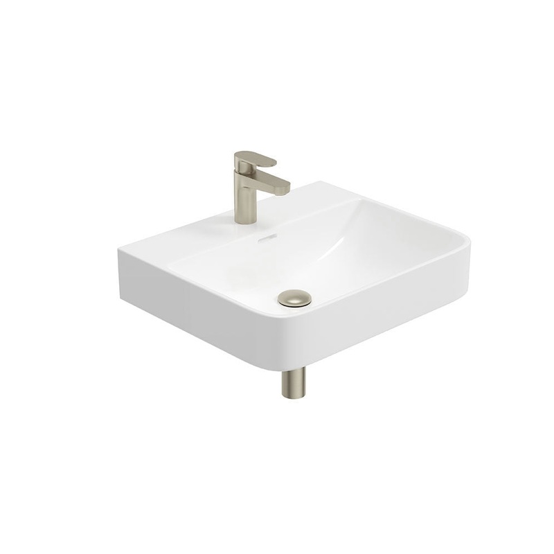 HORIZON Square 1 Tap Hole Wash Basin & Bottle Trap Brushed Nickel